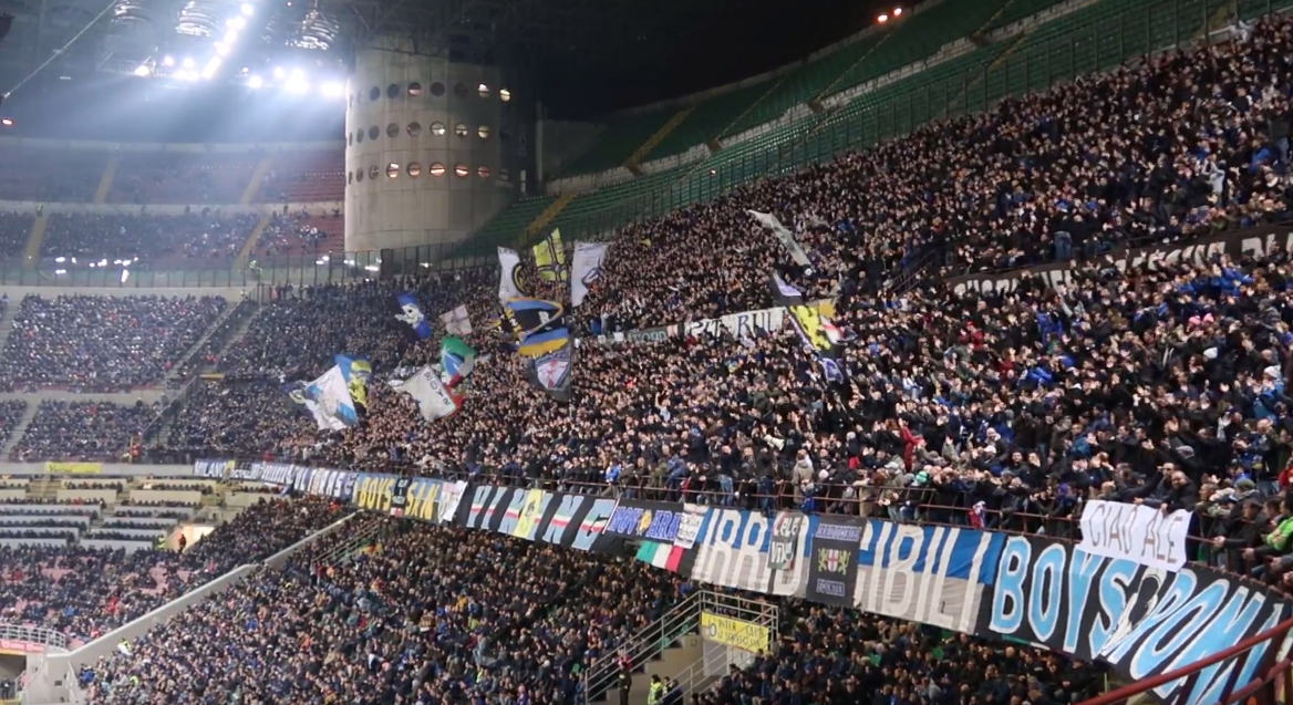  國米北看臺：比賽前20分鐘保持沉默，抗議票價過高&禁止標語入場